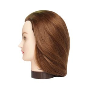 Fryzjerska główka treningowa włosy brąz 20-30cm