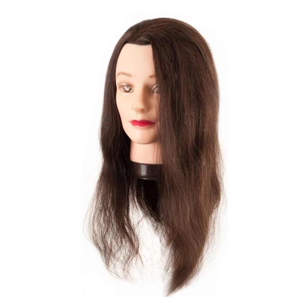 Fryzjerska główka treningowa włosy brąz 40-45cm Fryzjerska główka treningowa włosy brąz 40-45cm